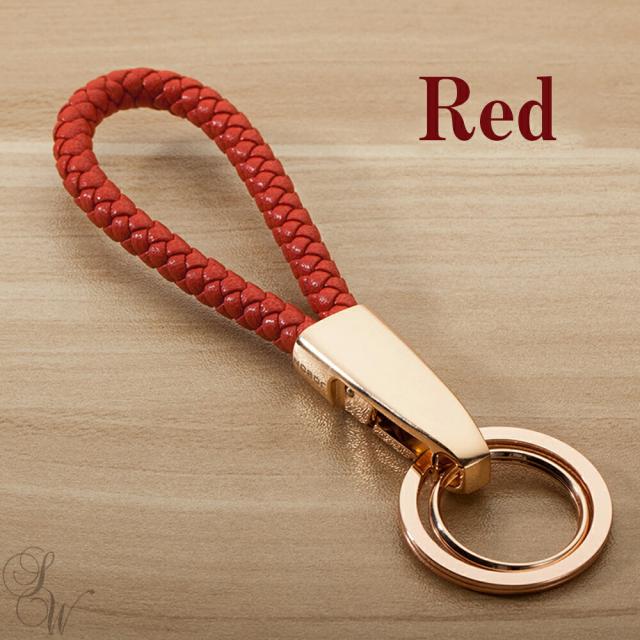 JOBONキーホルダーキーリングスマートキーダブルリングキーチェーン編み込み