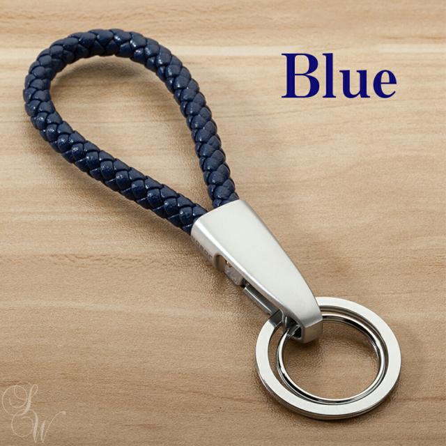 JOBONキーホルダーキーリングスマートキーダブルリングキーチェーン編み込み