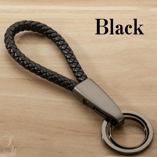 JOBONキーホルダーキーリングスマートキーダブルリングキーチェーン編み込み