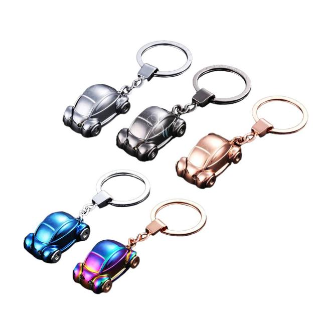 ライト付き車モチーフキーホルダー 亜鉛合金 シンプル キーリング メンズ