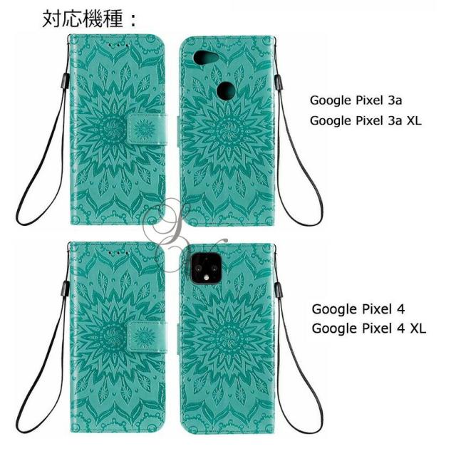 Sony Xperia Google Pixel手帳型ケース全面保護耐衝撃上品な押し花柄サンフラワーおしゃれ大人気