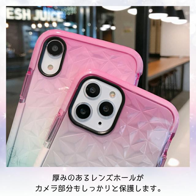 iPhoneケース クリア 透明 ケース かわいい キラキラ クリア素材 グラデーション パターン