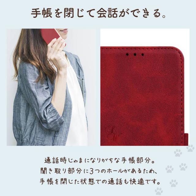 レザー調 ねこ ネコ 猫 スタンド ストラップ付き 落下防止 カード収納 定期 耐衝撃 レンズ保護