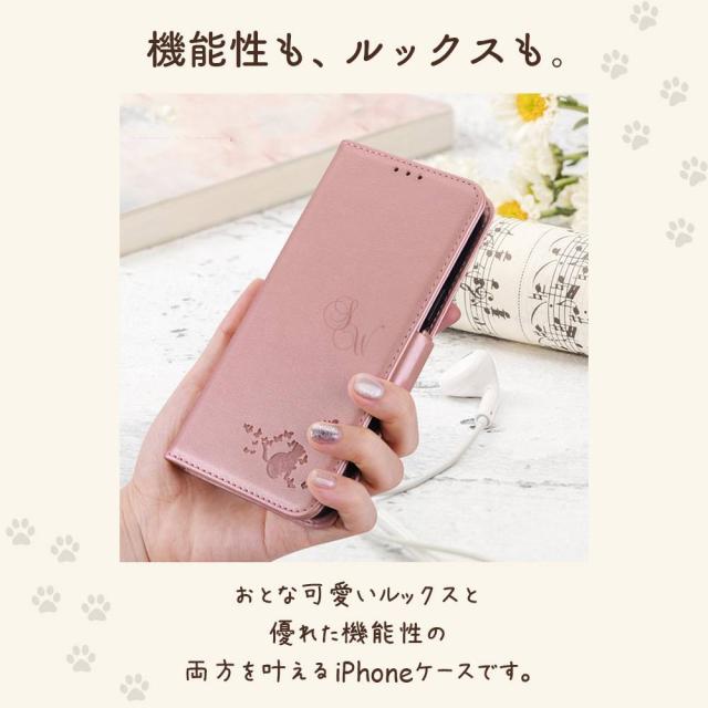 レザー調 ねこ ネコ 猫 スタンド ストラップ付き 落下防止 カード収納 定期 耐衝撃 レンズ保護