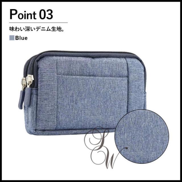 スマホポーチ おしゃれ 横型  メンズ レディース カラビナ付き ウエストポーチ 