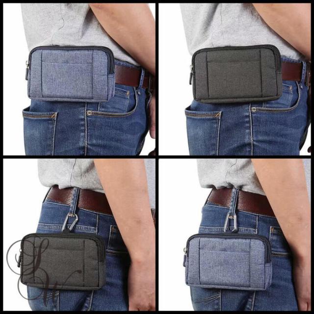 スマホポーチ おしゃれ 横型  メンズ レディース カラビナ付き ウエストポーチ 