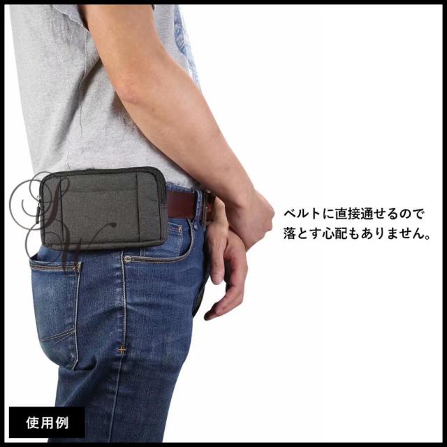 スマホポーチ おしゃれ 横型  メンズ レディース カラビナ付き ウエストポーチ 