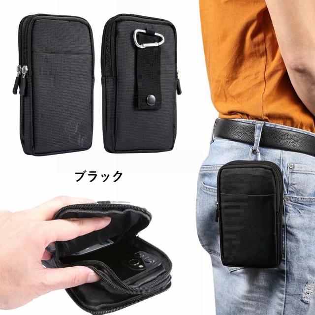 縦型スマホポーチ ウエストポーチ カジュアル ナイロン メンズ 男性 大人 おしゃれ
