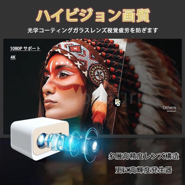 プロジェクター 小型 家庭用 高輝度 4K対応 壁 カラオケ スマホ 高解像度 8000LM 200ANSI 1080P 150インチ 電子台形補正 WIFI 軽量 Bluetooth4.0 2.4G+5G