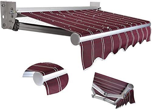 オーニングシェード日除けシェード，DIYキットパティオ手動格納式キャノピーオーニングアンチUVおよび防水折錦アウトドアオーニングアルミ合金サン3*1.5m
