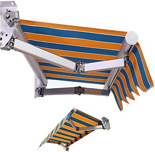 オーニングシェード日除けシェード，DIYキットパティオ手動格納式キャノピーオーニングアンチUVおよび防水折錦アウトドアオーニングアルミ合金サン3*1.5m