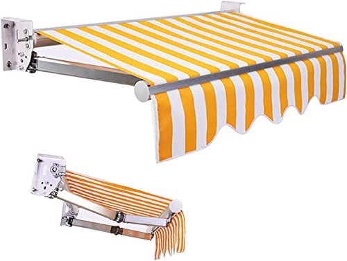 オーニングシェード日除けシェード，DIYキットパティオ手動格納式キャノピーオーニングアンチUVおよび防水折錦アウトドアオーニングアルミ合金サン3*1.5m