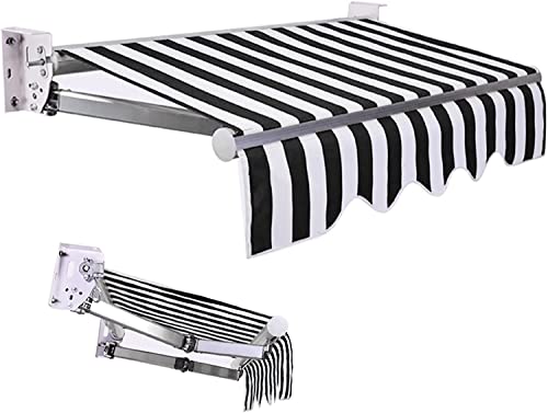 オーニングシェード日除けシェード，DIYキットパティオ手動格納式キャノピーオーニングアンチUVおよび防水折錦アウトドアオーニングアルミ合金サン3*1.5m