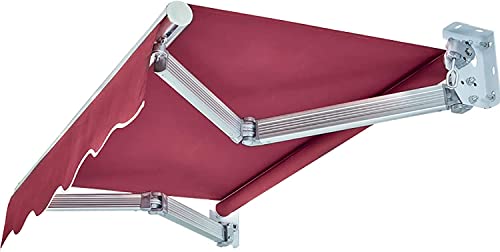 オーニングシェード日除けシェード，DIYキットパティオ手動格納式キャノピーオーニングアンチUVおよび防水折錦アウトドアオーニングアルミ合金サン3*1.5m