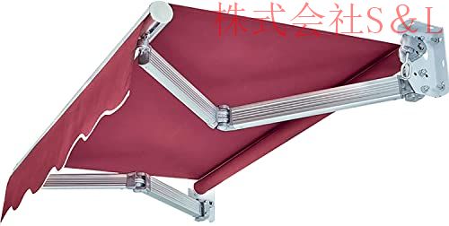 オーニングシェード 日除け，DIYキット 株式会社S＆L パティオ手動格納式キャノピーオーニング アンチUVおよび防水折 アウトドアオーニングアルミ合金サン3*1.5m