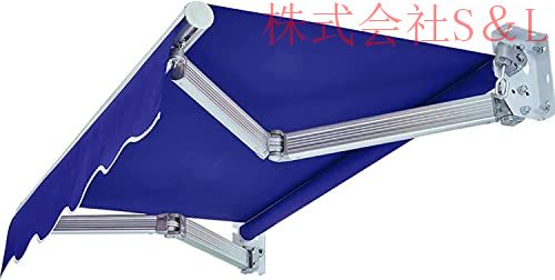 オーニングシェード日除けシェード，DIYキットパティオ手動格納式キャノピーオーニングアンチUVおよび防水折S＆Lアウトドアオーニングアルミ合金サン3*1.5m