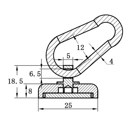 超強力ネオジウムマグネット磁石フックカラビナタイプサイズ