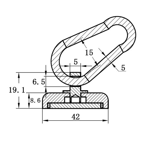 超強力ネオジウムマグネット磁石フックカラビナタイプサイズ