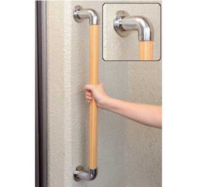 屋外用介護手すりI型ステンレス手すり取り付けイメージ