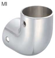 浴室屋外に取り付け可能な介護手すり部品アクアＬ型コーナー 鏡面仕上げ