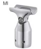 浴室屋外に取り付け可能な介護手すり部品アクア支柱用自在ジョイント(継ぎ手) 鏡面仕上げ