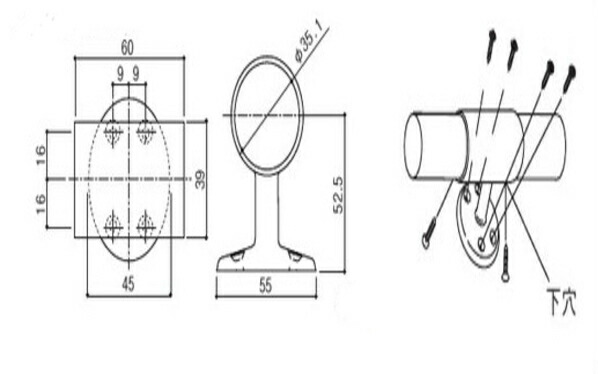 ブラケット縦型納まり図