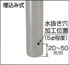 アプローチ玄関手すりセット埋込式