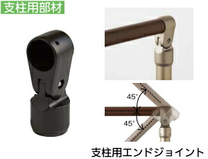 屋外用手すりセット部材支柱用エンドジョイント