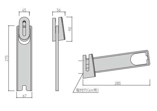 室内用物干金物SDC-101Dサイズ