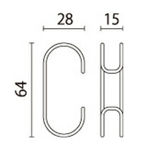 突っ張り収納システムKINOBO-C型フックサイズ