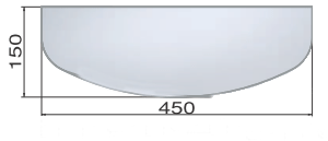 化粧棚板(壁面収納)ガラス棚板D型サイズ