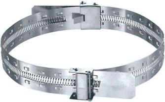 ベルトを繋げ大きなサイズの縦樋やパイプに取り付けできるベルト式忍び返し