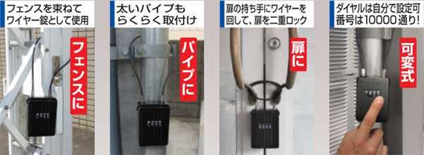 様々な場所に取り付けできるワイヤー付きキーストックミニ