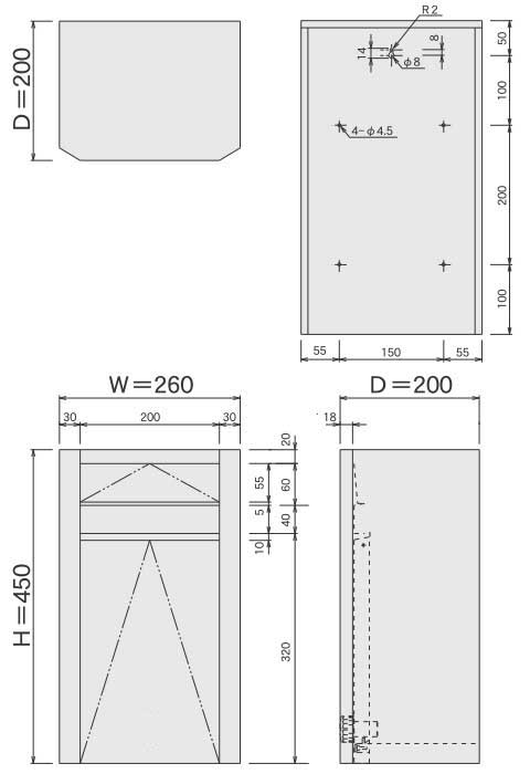 ステンレスポスト(郵便受け箱)684サイズ