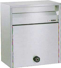 郵便受け箱ステンレスポスト680-ダイヤル錠鍵付き