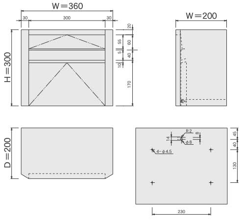 郵便受け箱(ステンレスポスト)686サイズ