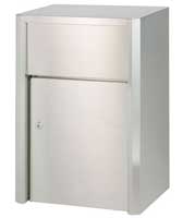 ステンレス郵便受け箱(ポスト)667ディンプル鍵式裏側取り出し口