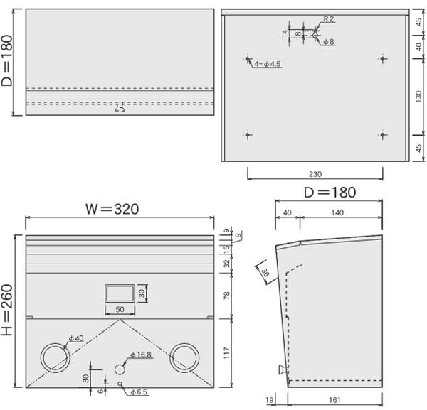 郵便受け箱(ステンレスポスト)603サイズ