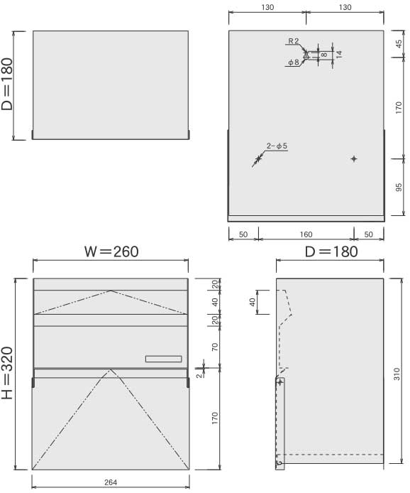 郵便受け箱(ステンレスポスト)604サイズ