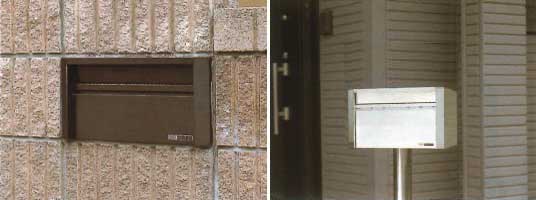 郵便受け箱(ポスト)壁面埋め込み&ポール設置タイプイメージ