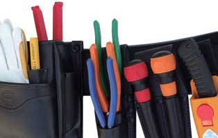 高級牛皮製 腰袋-ペンチ差し、ドライバーホルダー組み合わせ