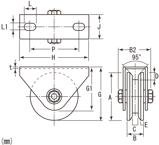 ステンレス　重量戸車　200φサイズ