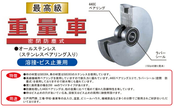 最高級オールステンレス戸車