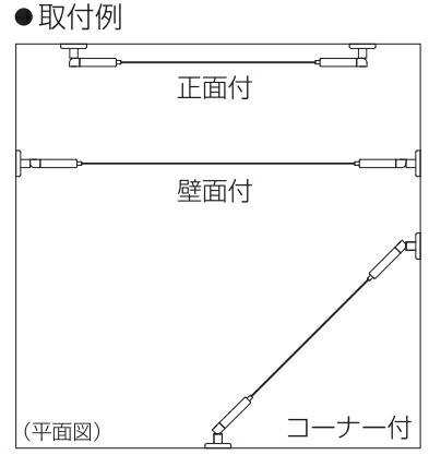 ワイヤーレール取付例