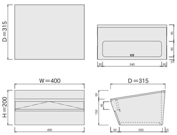 郵便受け箱(ポスト)608サイズ