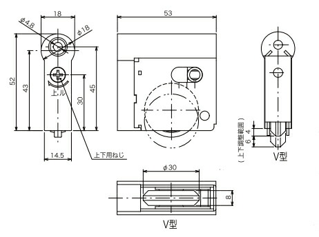 木製引き戸用調整戸車パナソニックMJB900取替用コマサイズ