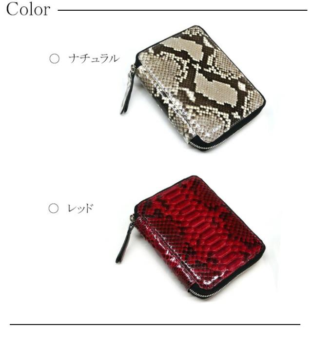 パイソン革 ファスナー カード入れ