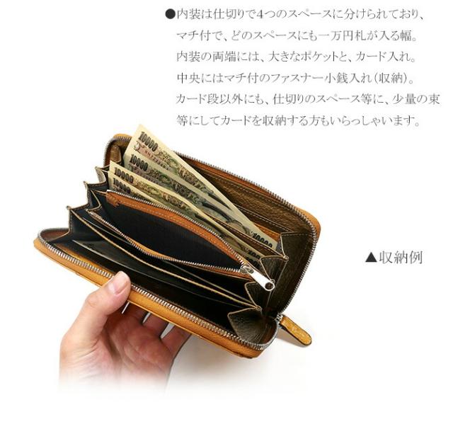 オーストリッチラウンドファスナー財布 機能