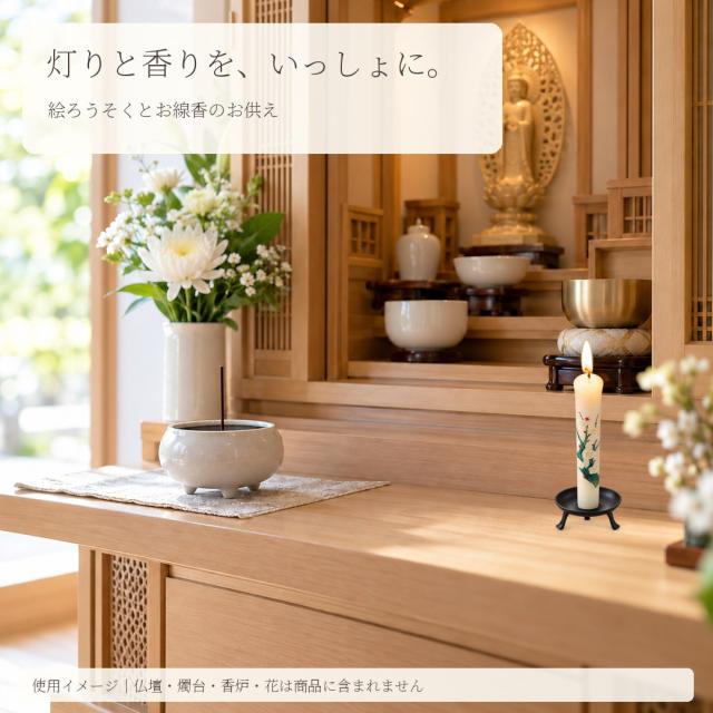 絵ろうそくとお線香のお供え