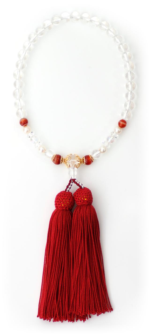 パワーストーン数珠霧縞メノー水晶